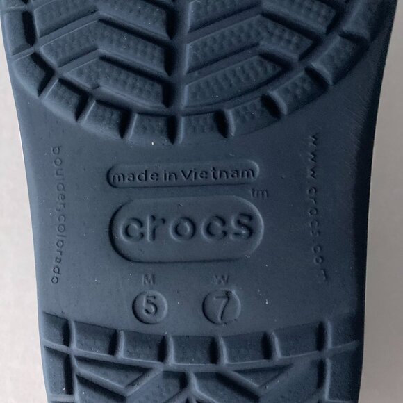 Crocs Crocband Clog Navy Blue White Red Stripe - Picture 9 of 9
